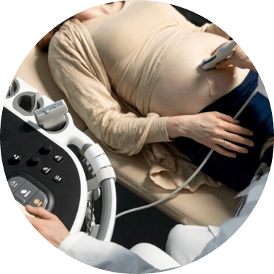 Woman is getting an ultrasound from her gynecologist